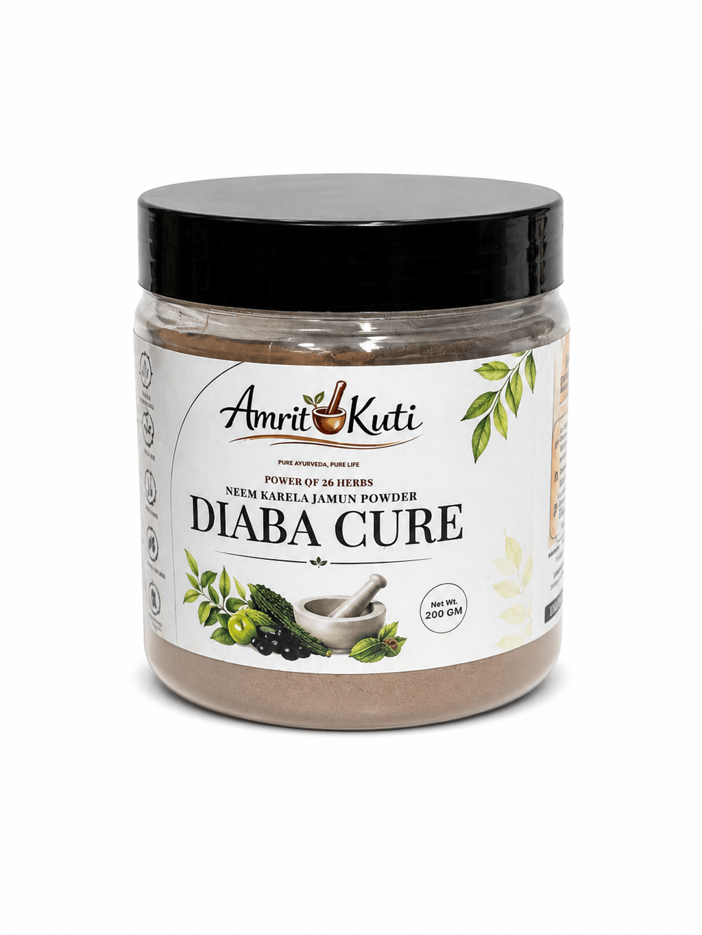 Amrit Kuti Diaba Cure Powder | Neem, Karela & Jamun Blend | Pack of 2 | 200g x 2