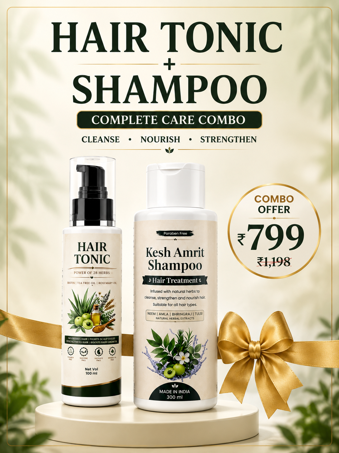 Hair Tonic + Kesh Amrit Shampoo Combo Pack