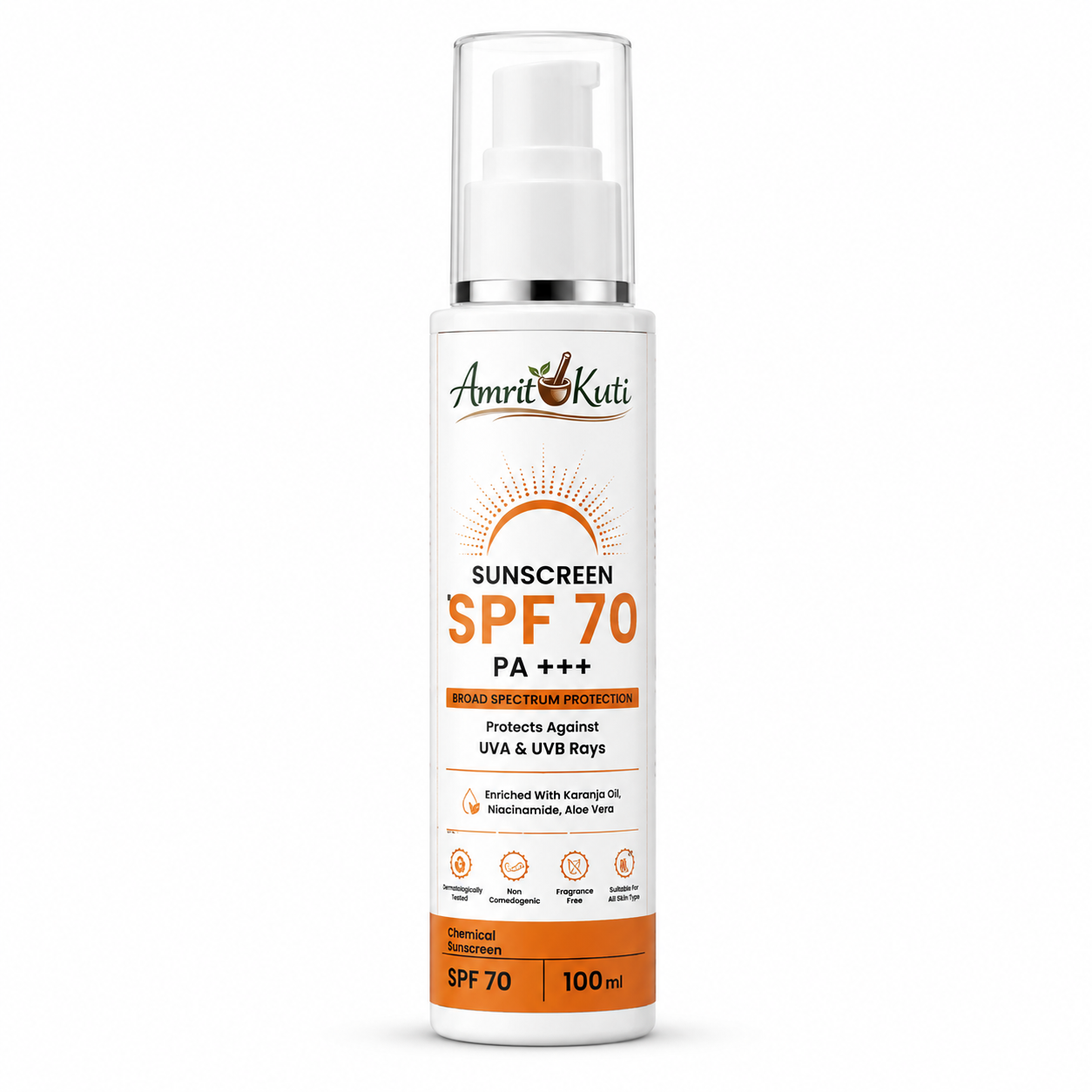 Amrit Kuti Sunscreen SPF 70 PA+++ | Broad Spectrum UV Protection