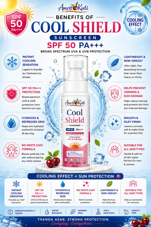Amrit Kuti Cool Shield Sunscreen SPF 50 PA+++ 100ml