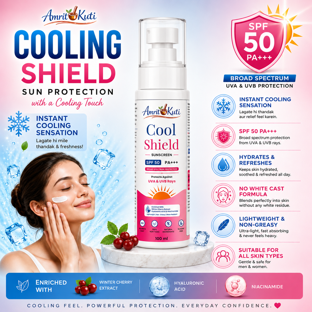 Amrit Kuti Cool Shield Sunscreen SPF 50 PA+++ 100ml