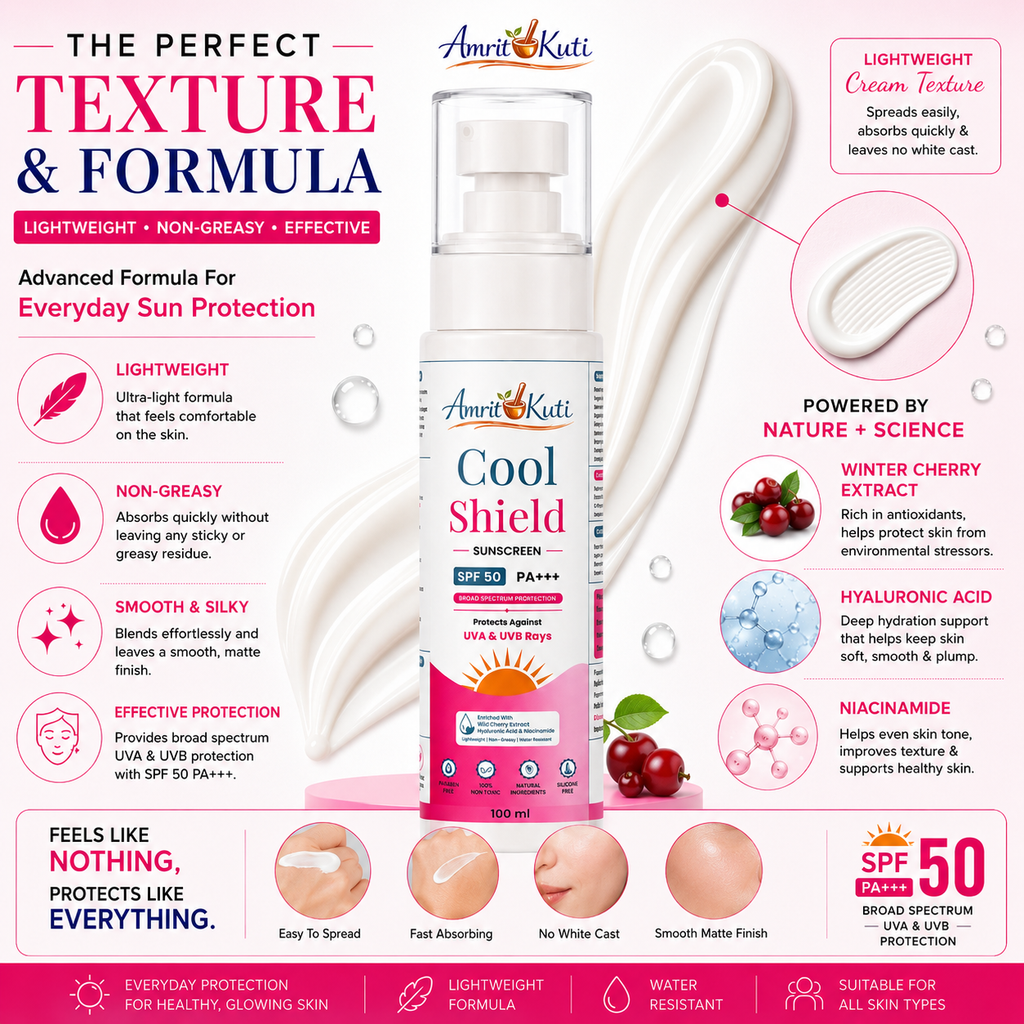 Amrit Kuti Cool Shield Sunscreen SPF 50 PA+++ 100ml