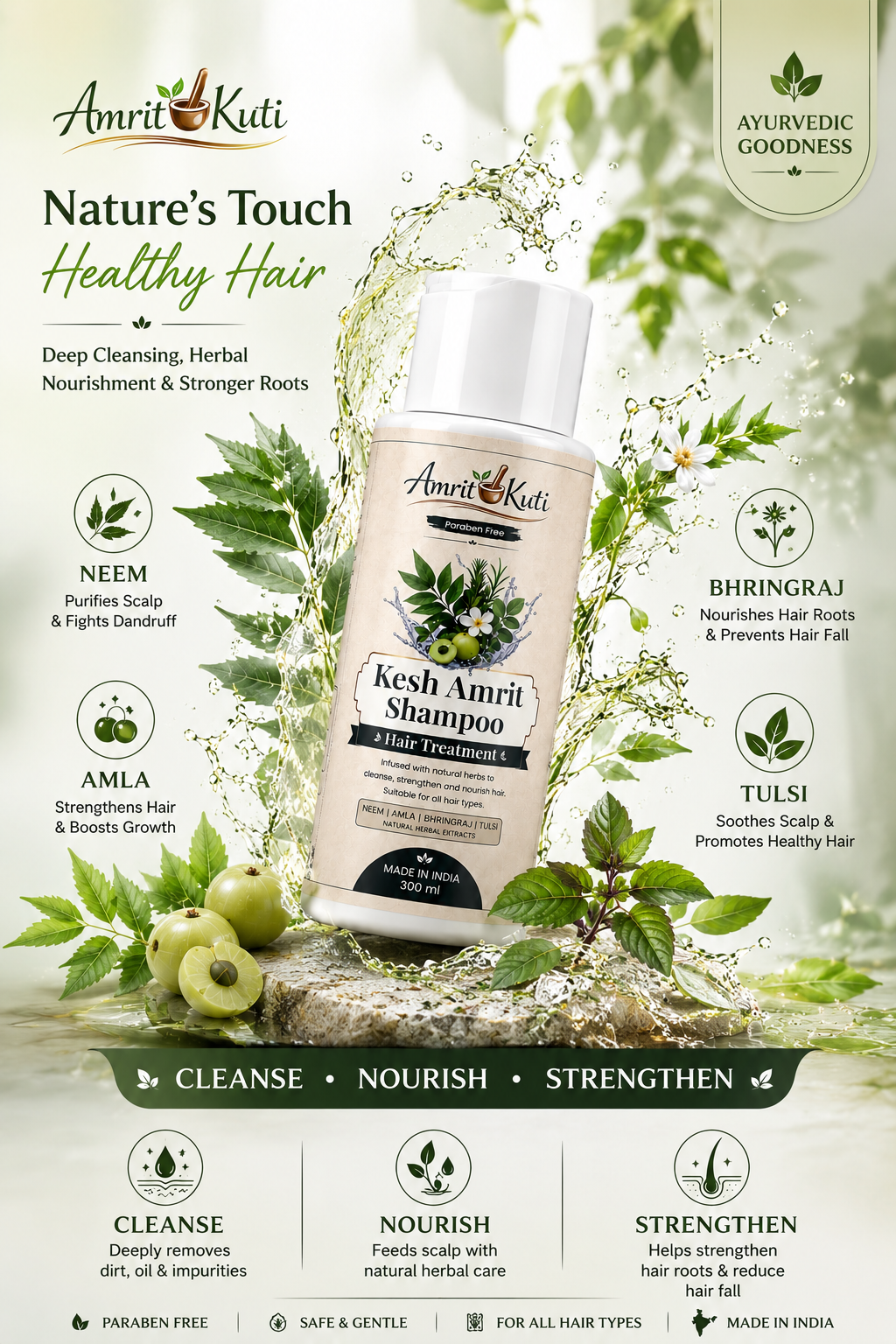 Amrit Kuti Kesh Amrit Shampoo | Herbal Hair Treatment Shampoo